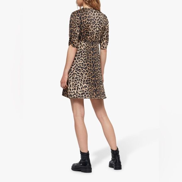 🎀 All saints satin kota leppo animal print dress xs Euc - Picture 8 of 16